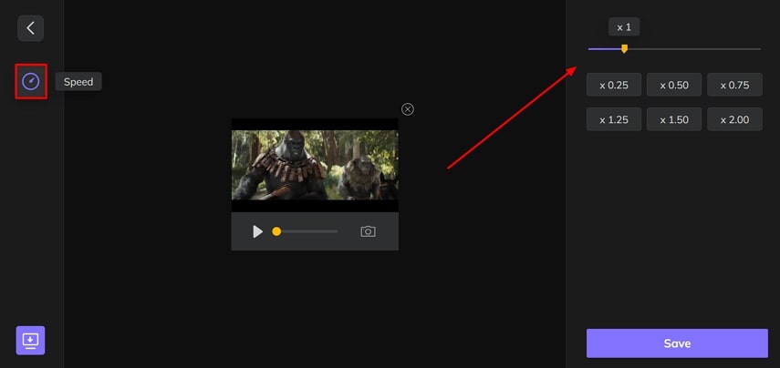 change speed of video