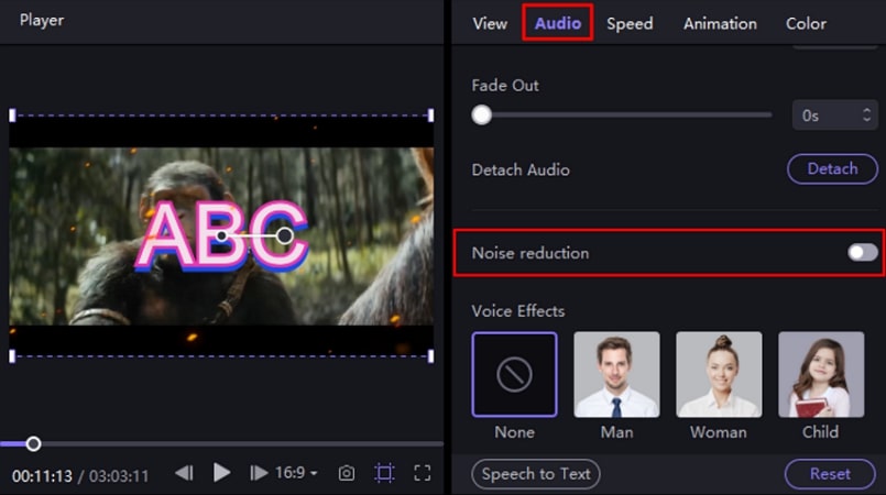 enable noise reduction feature