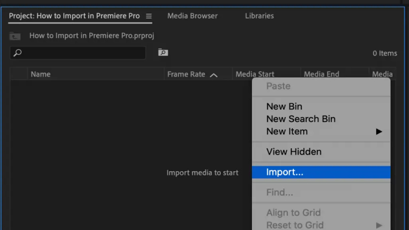 import grainy video into Premiere Pro