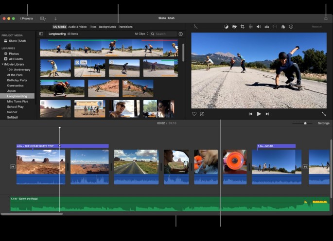 iMovie enhancing low-light video quality for Mac users