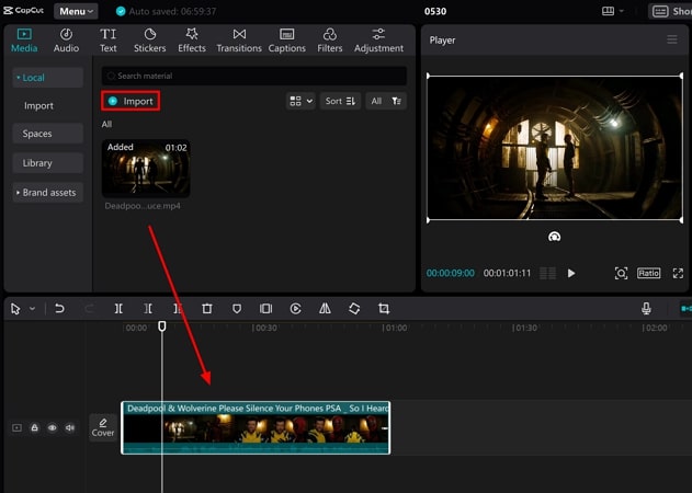add video to capcut desktop