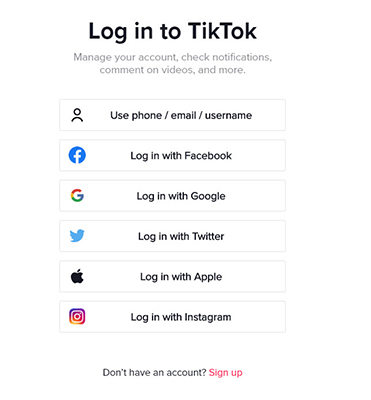 Как да създадете акаунт в Tiktok