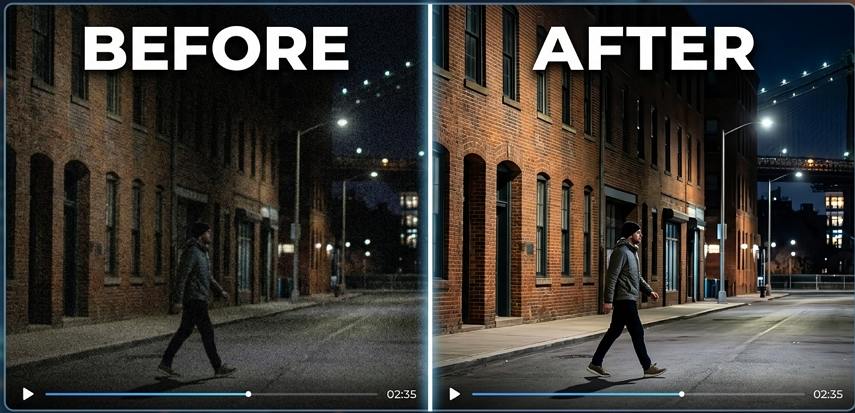 enhance low light video