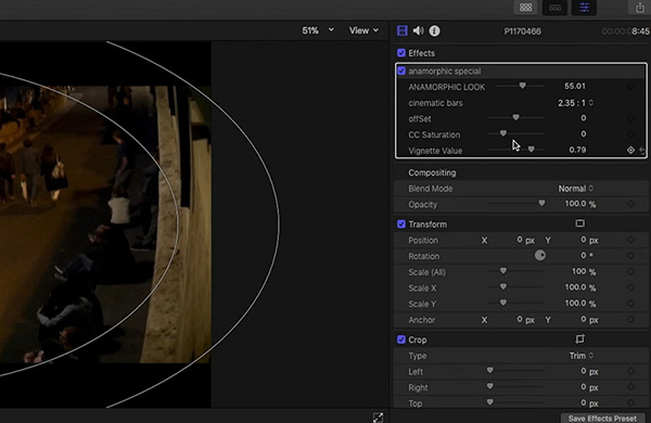 Step 3 to Make Video Look Anamorphic Final Cut