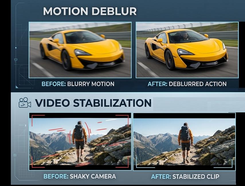 motion deblur vs. stabilization