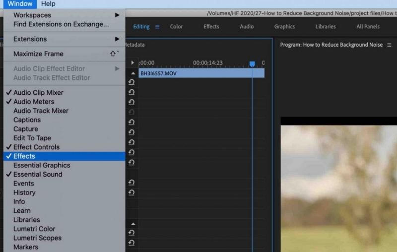 How To Edit Out Background Noise In Premiere Pro