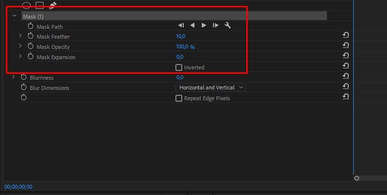 adjust mask feather in PR