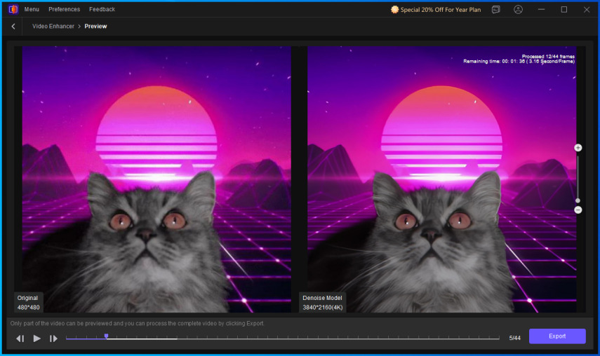Export the enhanced GIF