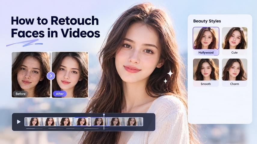 retouch face in video