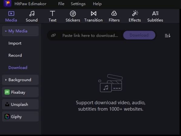 download media content hitpaw edimakor
