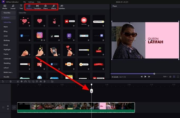 add imported video to timeline