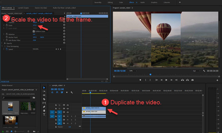 scale video in adobe premiere pro