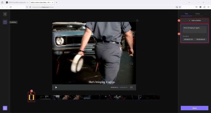 HitPaw 온라인 동영상 편집기 자동 자막이 있는 동영상 편집기
