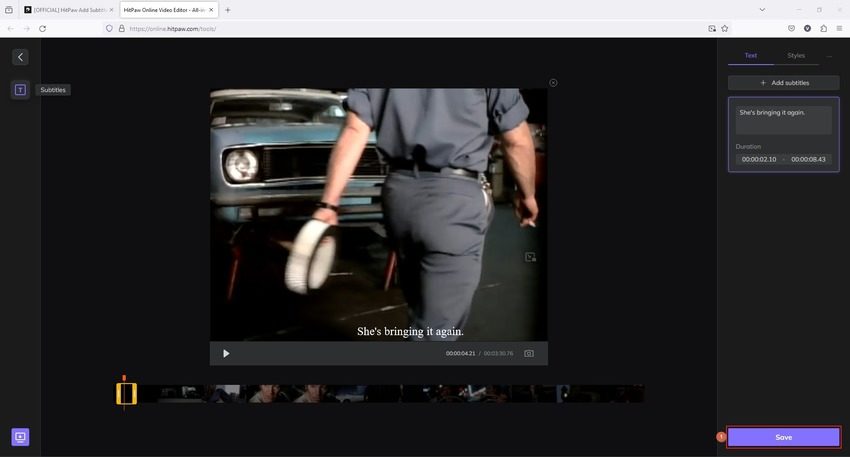 HitPaw 온라인 동영상 편집기 자동 캡션이 있는 동영상 편집기