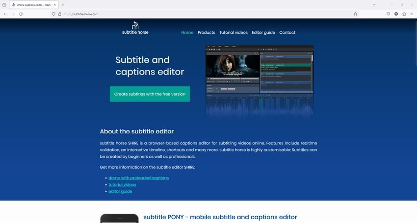 subtitle horse 무료 동영상 편집기 자막