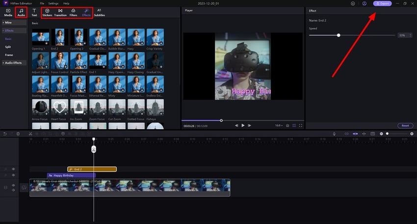 add music and other effects