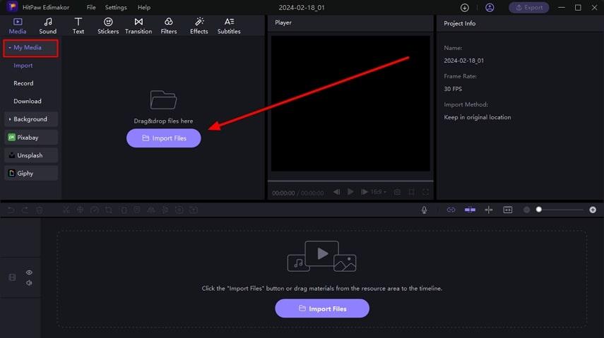 import video files on edimakor