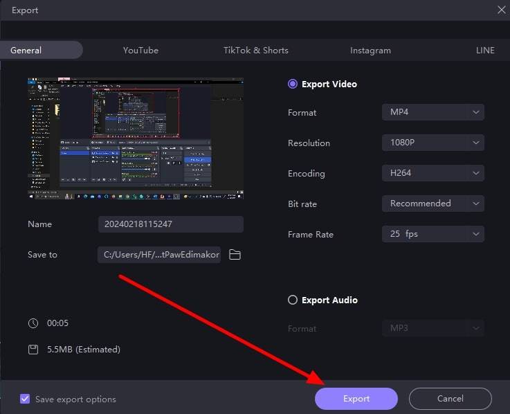 export final edimakor video