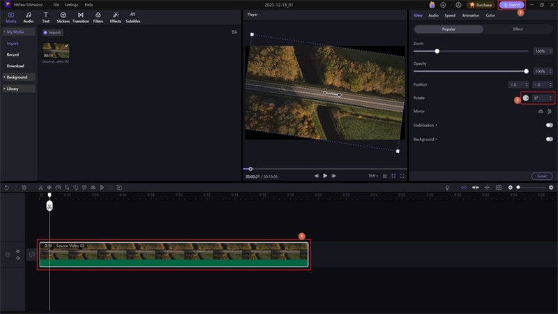 HitPaw Edimakor video rotate extension