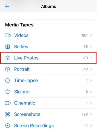 iPhoneでライブフォトにアクセス