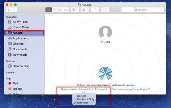 ativar airdrop no mac