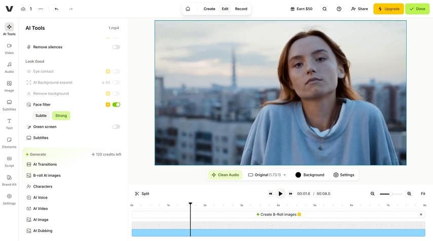 veed face filter online