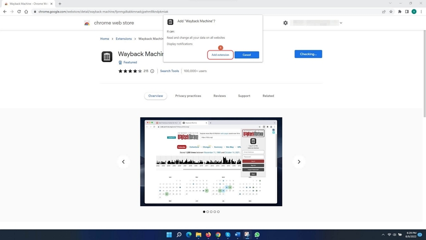 encontrar el video eliminado de youtube con la extensión Wayback Machine