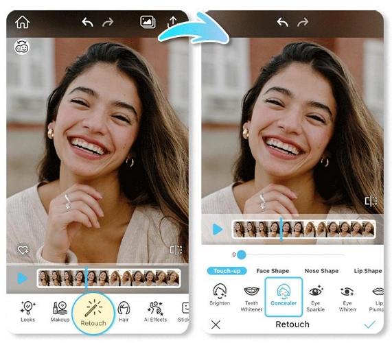 youcam video face filter for video