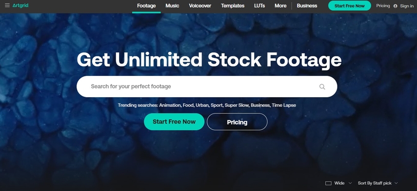 artgrid stock footage site