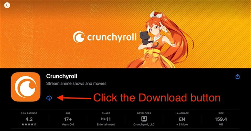 Crunchyrollアプリをダウンロード