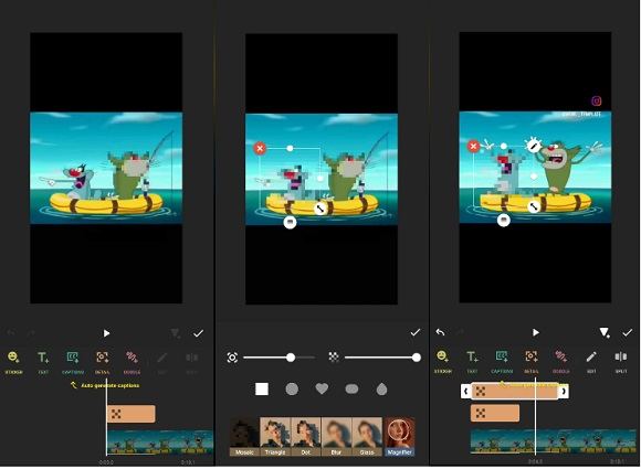 add mosaic to video with inshot