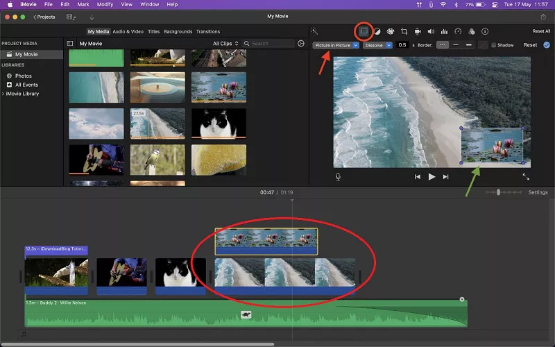 make a picture-in-picture video in imovie