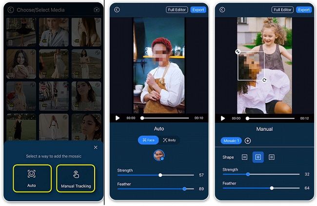 add mosaic to video with powerdirector