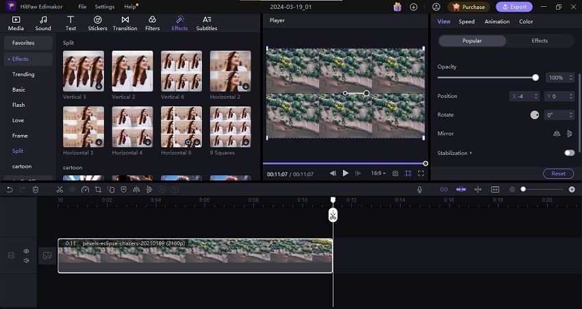hitpaw edimakor - how to split screen for tiktok videos