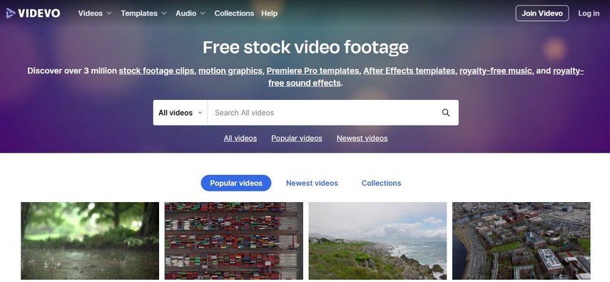 videvo stock footage site