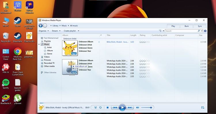 윈도우 미디어 플레이어 - mp3 파일에 커버 이미지 추가하는 방법