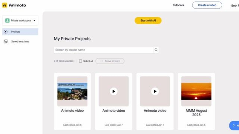 Drag-and-drop animoto to convert picture to video