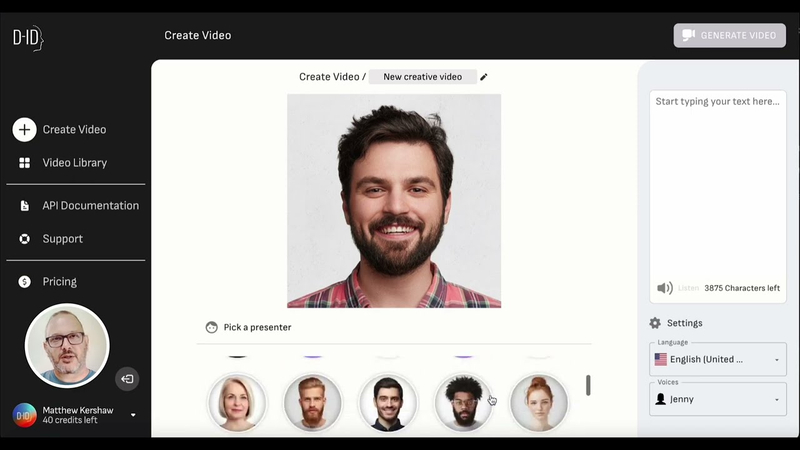 D-ID Creative Reality Studio for turning photos into videos