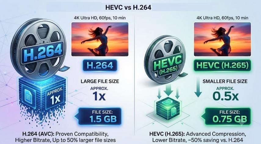 hevc vs h.264 file size