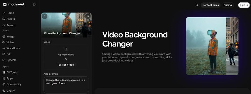 imagineart مغير خلفية الفيديو