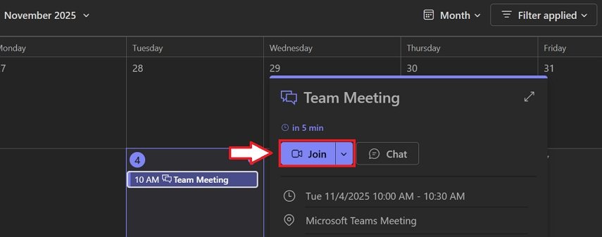 join teams meeting