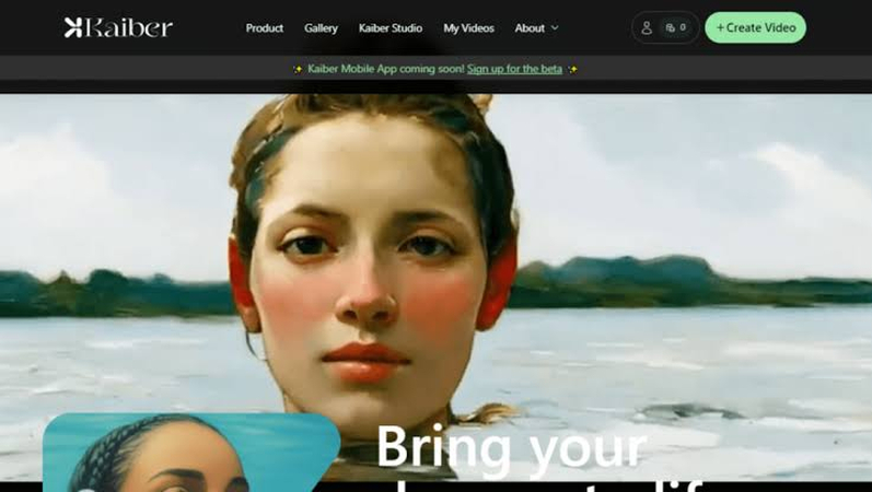 Kaiber AI tool for turning photos into videos with music