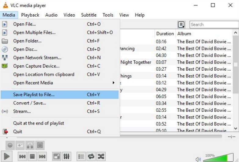 vlc create playlist