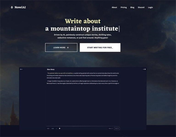 ai generador de cuentos novelai
