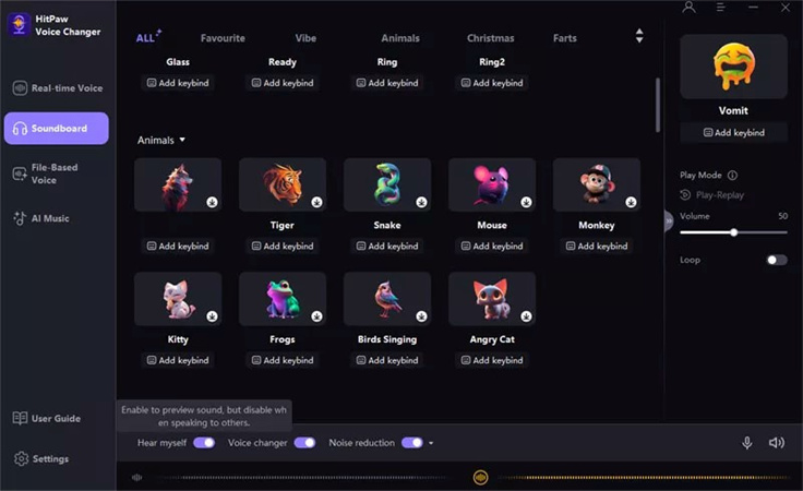 previsualizar soundboard de bob esponja en hitpaw voice changer