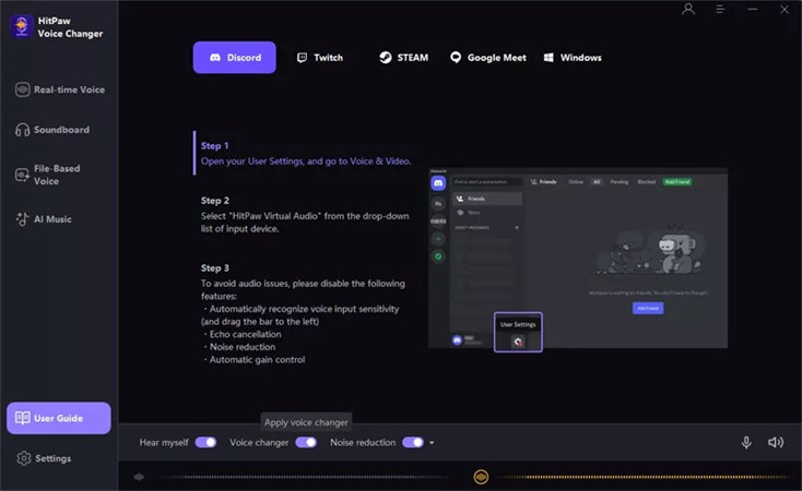 discord soundboard de bob esponja ajuste de entrada en hitpaw voice changer