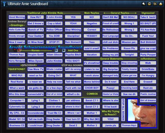 arnold schwarzenegger sound board