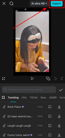 export video with changed voice