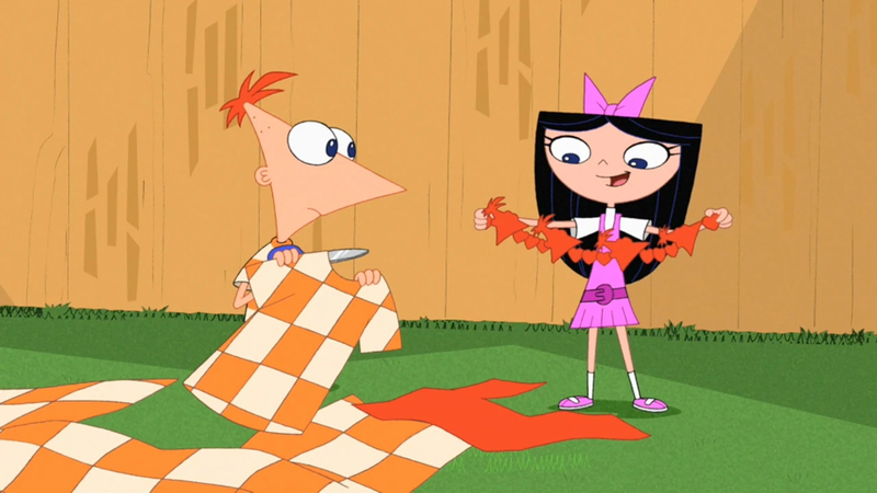 cartoon character with red hair phineas