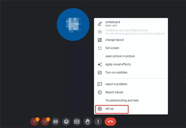 escolha a opção de configuração